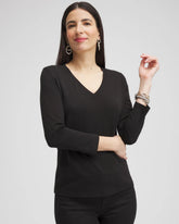 Chico's | 3/4 Sleeve Perfect Tee/ Black