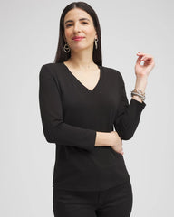 Chico's | 3/4 Sleeve Perfect Tee/ Black