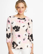 Chico's | Printed Pima 3/4 Sleeve Tee/ Sweet Blossom