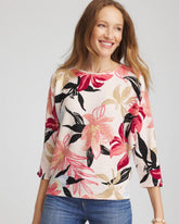 Chico's | Textured Tapered Dolman Top/ Folkloric Red