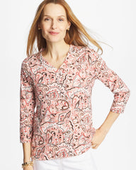 Chico's | Pima 3/4 Sleeve Tee/ Rose Smoke
