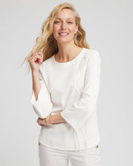 Chico's | Soutache Stitch Top/ Ecru
