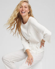 Chico's | Soutache Stitch Top/ Ecru