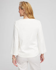 Chico's | Soutache Stitch Top/ Ecru