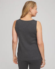 Chico's | Travelers™ Rhinestone Tank/ Graphite Gray