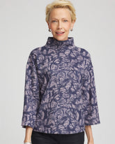 Chico's | Animal Cozy Turtleneck/ Indigo Sky