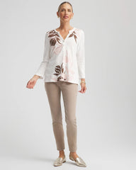Chico's | Slub Splitneck Henley Tee/ Rose Smoke