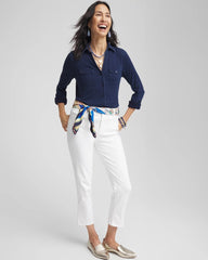 Chico's | Collared Henley Top/ Riviera Authentic