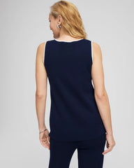 Chico's | Travelers™ Tipped Sweater Shell Tank/ Travelers India Ink