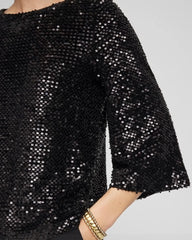Chico's | Sparkling Sequin Party Tee/ Black