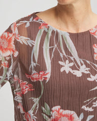 Chico's | Textured Banded-Hem Top/ Dried Mushroom