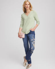 Chico's | Touch of Cool™ V-Neck Layering Tee/ Sage Meadow