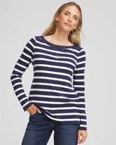 Chico's | Stretch Cotton Boatneck Tunic/ Passport Blue