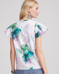 Chico's | Notch Neck Cap Sleeve Tee/ Gentle Lavender