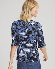 Chico's | Stretch-Knit Flutter-Sleeve Tee/ Blue Lotus