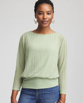 Chico's | Touch of Cool™ Textured Banded-Hem Top/ Sage Meadow