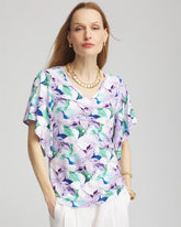 Chico's | Touch of Cool™ Lily Handkerchief-Sleeve V-Neck Tee/ Gentle Lavender
