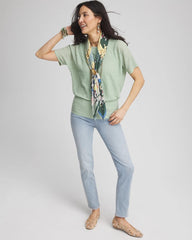 Chico's | Jacquard Banded Hem Top/ Moroccan Mint