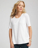 Chico's | Slub Paneled Elbow Tee/ Alabaster
