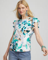 Chico's | Touch of Cool™ Flutter Sleeve Tee/ Alabaster
