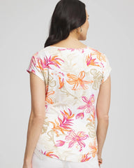 Chico's | Touch of Cool™ Tropical Floral Dolman Tee/ Alabaster
