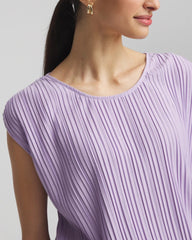 Chico's | Pleated Bubble-Hem Tee/ Gentle Lavender