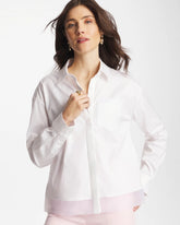 Chico's | Poplin Organza Collared Shirt/ Alabaster