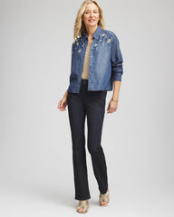 Chico's | Embellished Tencel Collar Shirt/ Kiruna Indigo