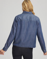 Chico's | Embellished Tencel Collar Shirt/ Kiruna Indigo