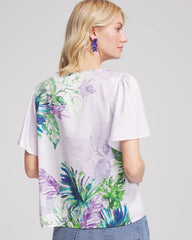 Chico's | Flutter Sleeve Satin Top/ Violet