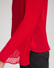 Chico's | Pleated Georgette Blouse/ Carmine Red