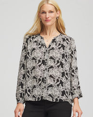 Chico's | Caviar Bead Georgette Blouse/ Black