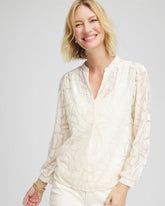 Chico's | Cream Burnout Pullover Blouse/ English Cream