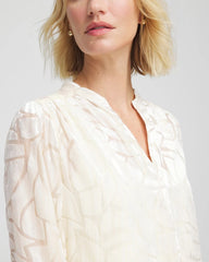 Chico's | Cream Burnout Pullover Blouse/ English Cream