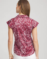 Chico's | Zenergy® UPF Printed Polo Top/ Russet Red
