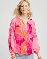 Chico's | Watercolor Classic Fit Chiffon Blouse/ Crushed Berries