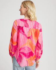 Chico's | Watercolor Classic Fit Chiffon Blouse/ Crushed Berries