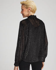 Chico's | Burnout Velvet Blouse/ Black