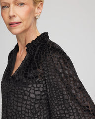Chico's | Burnout Velvet Blouse/ Black