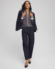 Chico's | Faux Silk Twill Shirt/ Passport Blue