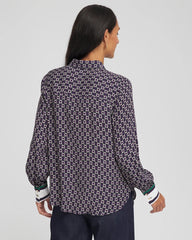 Chico's | Faux Silk Twill Shirt/ Passport Blue