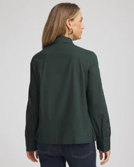 Chico's | Lace Cotton Voile Shirt/ Darkest Spruce
