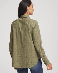 Chico's | No Iron™ Jacquard Shirt/ Sage Meadow