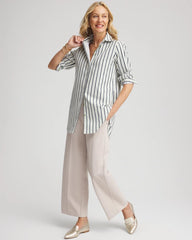 Chico's | No Iron™ Striped Shirt/ Sage Meadow