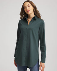 Chico's | No Iron™ Long-Sleeved Tunic/ Darkest Spruce