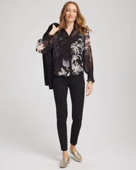 Chico's | Georgette Flow Print Blouse/ Black