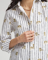 Chico's | No Iron™ Leopard Graphic Shirt/ Optic White