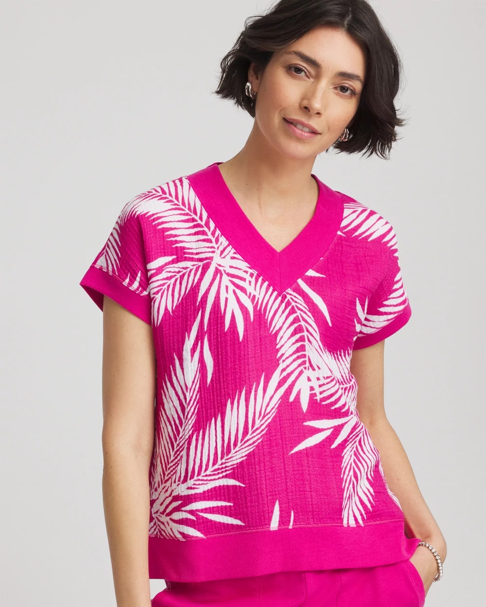 Chico's | Zenergy® Tropical Gauze Top/ Crushed Berries