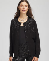 Chico's | Ombré Rhinestone Cardigan/ Black