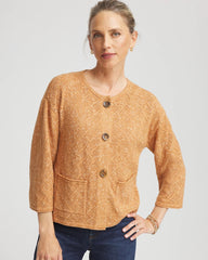 Chico's | Tweed Cropped Sweater/ Burnt Sienna